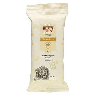Burt's Bees, Miel de Manuka, Toallitas multiusos con kelp, Para perros, Leche y miel, 50 toallitas