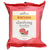 Clarifying Facial Towelettes With Pink Grapefruit,  30 Pre-Moistened Towelettes