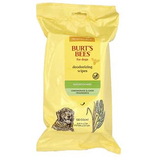 Burt's Bees, Deodorizing Wipes For Dogs, Lemongrass & Sage, 100 Count