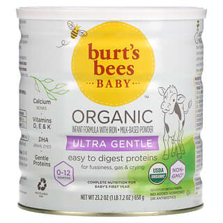 Burt's Bees, حليب الأطفال ، تركيبة عضوية مع الحديد ، لطيفة للغاية ، 0-12 شهرًا ، 23.2 أونصة (658 جم)