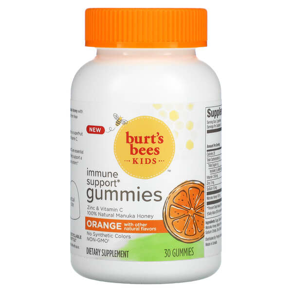 Burt's Bees, Kids, Immune Support Gummies, Orange , 30 Gummies