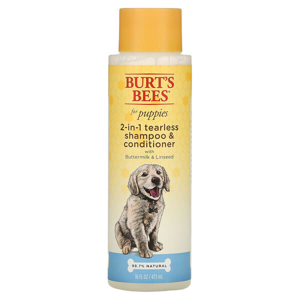 Burt's Bees, 幼犬用 2 合 1 低刺激洗髮精和護毛素，含酪乳和亞麻籽，16 液量盎司（473 毫升）