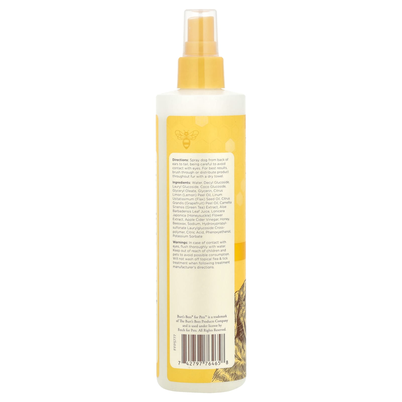 Burt's Bees, Detangling Spray with Lemon and Linseed, For Dogs, 10 fl