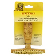 Burt's Bees, Double Sided Shedding Rake & Hemp Bristle Brush for Dogs, 1 Brush