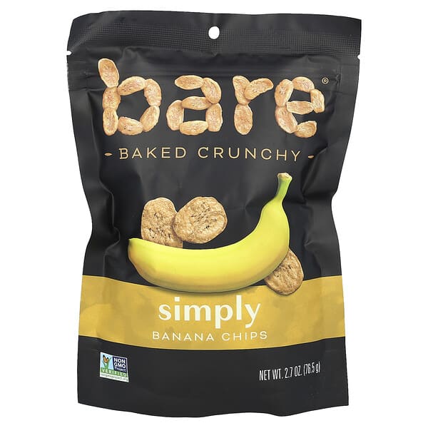 Bare Snacks, Baked Crunchy, Banana Chips, Simply, 2.7 oz (76.5 g)