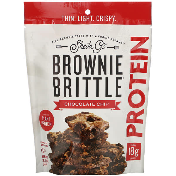 Sheila G's, Brownie Brittle（ブラウニーブリトゥル）、プロテイン、チョコレートチップ、92g（3.25オンス）