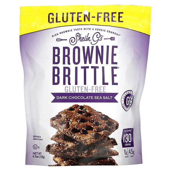 Sheila G's, Brownie Brittle, Gluten-Free, Dark Chocolate Sea Salt, 4.5 oz (128 g) (Discontinued Item) 