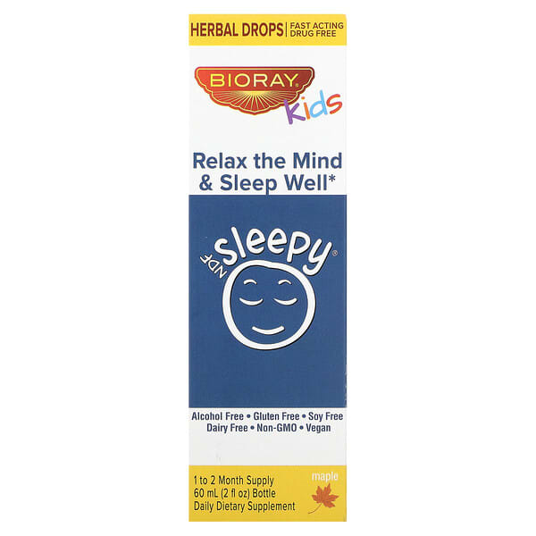 Bioray Inc.‏, NDF Sleepy، للأطفال، لاسترخاء العقل والنوم بشكل أفضل، القيقب، 2 أونصة سائلة (60 مل)