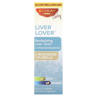 Bioray, Liver Lover, tonico rivitalizzante per il fegato, senza alcol, 60 ml