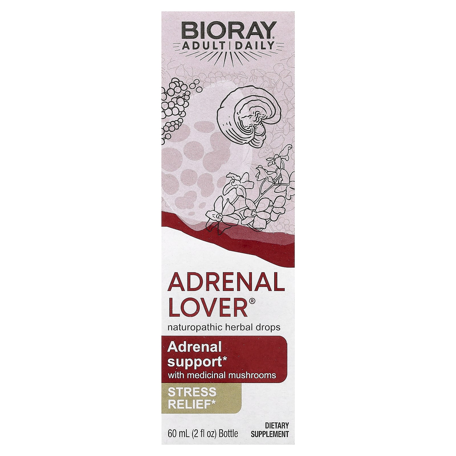 Bioray, Adrenal Lover®, Adrenal Support with Medical Mushrooms, 2 fl oz (60 ml)