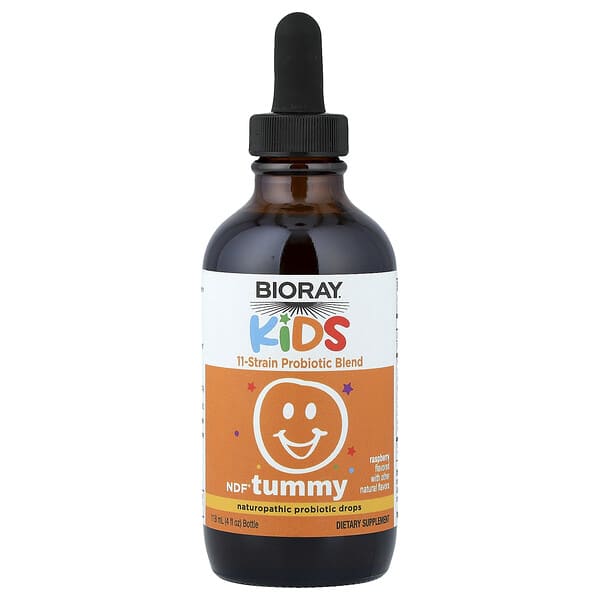 Kids, NDF® Tummy, 11-Strain Probiotic Blend, Raspberry, 4 fl oz (118 ml)