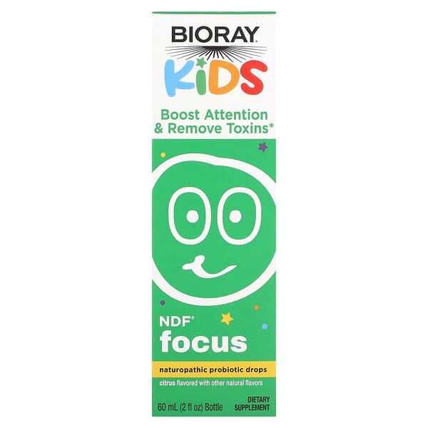 Bioray, Kids, NDF Focus, натуральні пробіотичні краплі, цитрусові, 60 мл (2 рідк. унції)