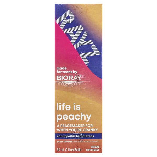 Bioray, Rayz, Life Is Peachy, Pour les adolescents, Pêche, 59 ml