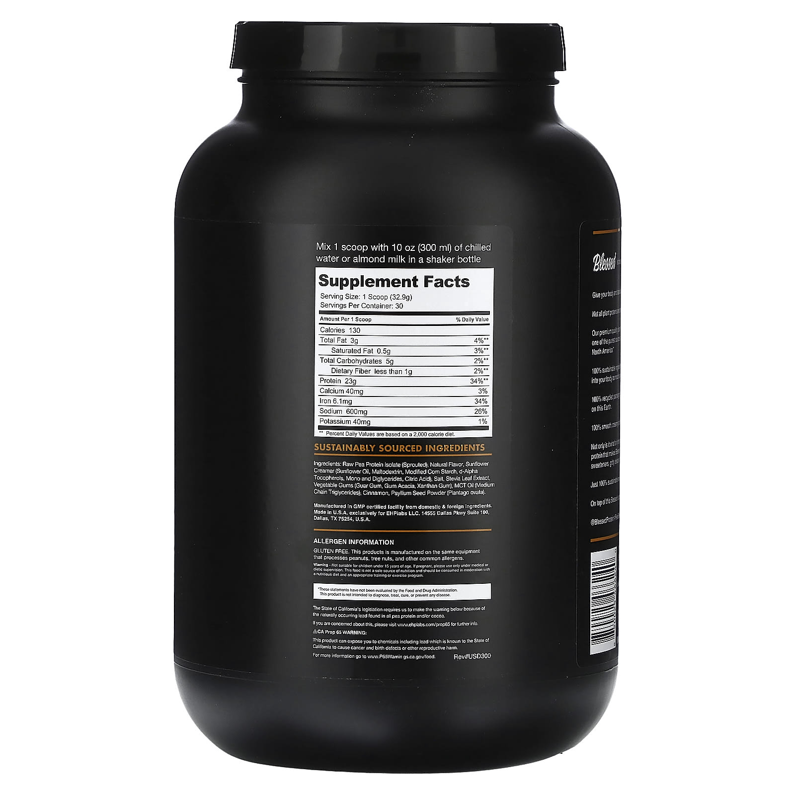 Blessed, Plant Protein, Cinnamon Churros, 2.18 lbs (987 g)