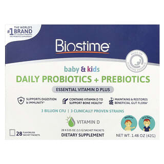 Biostime, Baby & Kids, Daily Probiotics + Prebiotics, tägliche Probiotika + Präbiotika, für Neugeborene bis 6 Jahre, 28 geschmacksneutrale Beutel, je 1,5 g (0,05 oz.).