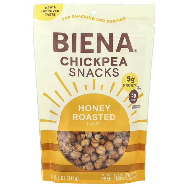 BIENA, 鷹嘴豆零食，烤蜂蜜，5 盎司（142 克）