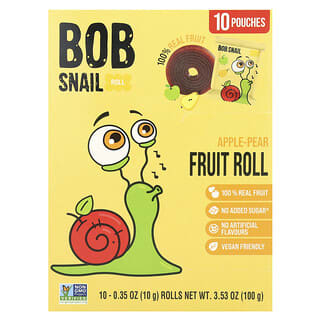 Bob Snail, Fruit Rolls, Apfel-Birne, 10 Beutel, je 10 g (0,35 oz.).