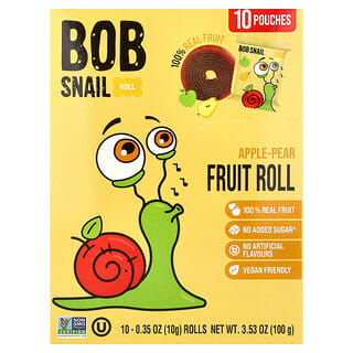 Bob Snail, Frugtruller, æble-pære, 10 poser, 0,35 oz (10 g) pr. stk.