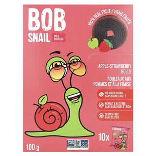Bob Snail, Rollitos de frutas, Manzana y fresa, 10 rollos, 10 g (0,35 oz) cada uno