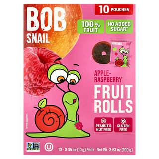 Bob Snail, Плодово руло, ябълка-малина, 10 торбички, 0,35 унции (10 g) всяка