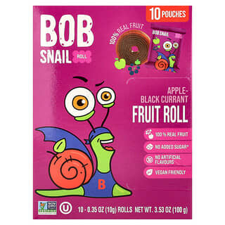 Bob Snail, Fruit Rolls, яблоко и черная смородина, 10 пакетиков по 10 г (0,35 унции)