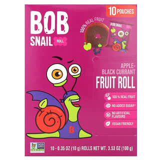 Bob Snail, Fruit Rolls, Apple-Black Currant, 10 Rolls, 0.35 oz (10 g) Each