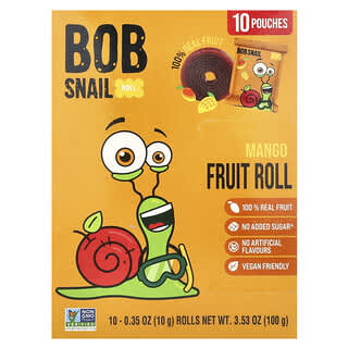 Bob Snail, Fruit Roll, Mango, 10 Pouches, 0.35 oz (10 g) Each