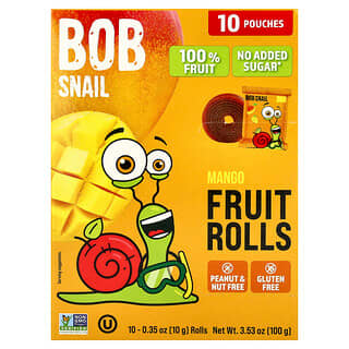 Bob Snail, Fruit Roll, Mango, 10 Pouches, 0.35 oz (10 g) Each