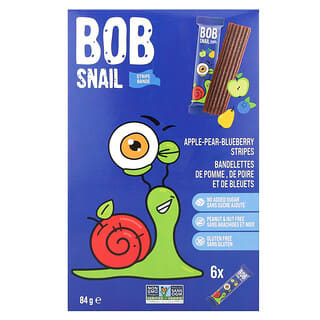 Bob Snail, Fruit Stripe, Apple-Pear-Blueberry, 6 Stripes, 0.49 oz (14 g) Each