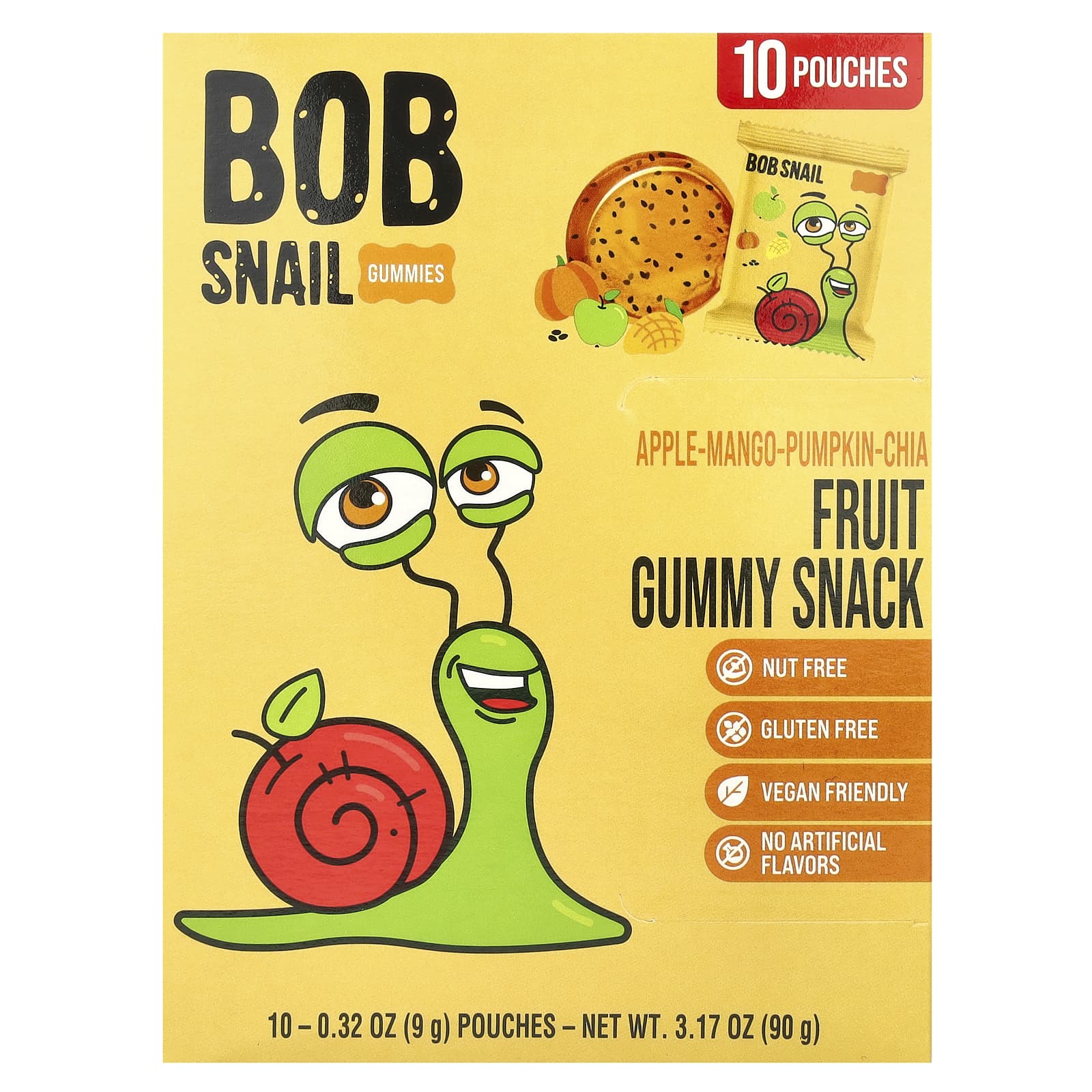 Fruit Gummy Snack, Apple-Mango-Pumpkin-Chia, 10 Count, 0.32 Fruit Gummy Snack, Apple-Mango-Pumpkin-Chia, 10 Count, 0.32