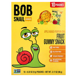 Bob Snail, Fruit Gummy Snack, Apple-Mango-Pumpkin-Chia, 10 Pouches, 0.32 oz (9 g) Each