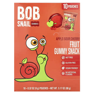 Bob Snail, Fruit Gummy Snack, Apple-Sour Cherry, 10 Pouches, 0.32 oz (9 g) Each