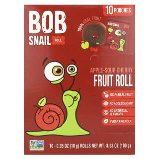 Bob Snail, Fruit Rolls, Apple-Sour Cherry, 10 Rolls, 0.35 oz (10 g) Each