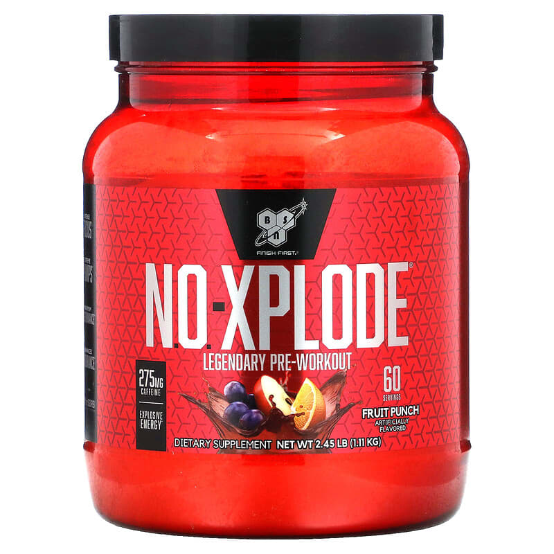 N.O. Xplode Pre-Workout Powder (Green Apple), 2.45 lbs Bottle