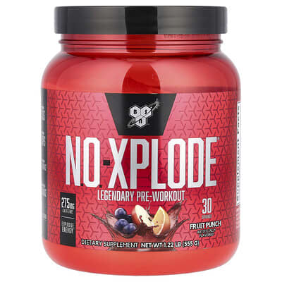BSN, N.O. - Xplode®, Legendary Pre-Workout Supplement, Assorted Fruit Flavors, 1.22 lbs (555 g)