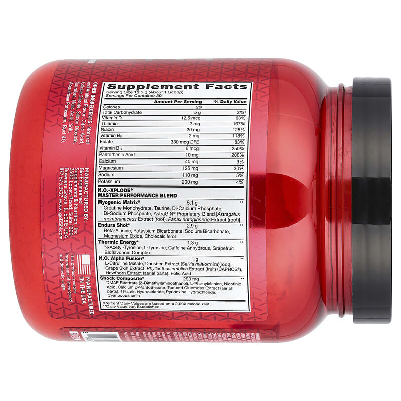 NO-XPLODE®, Pré-Treino Lendário, Sabor Ponche de Frutas, 555 g (1