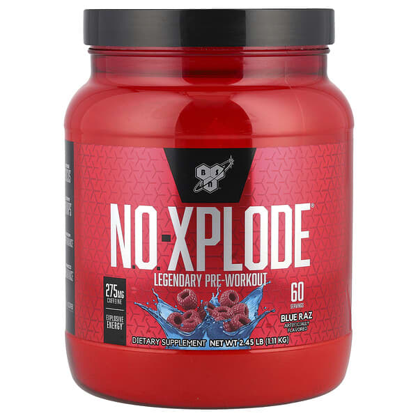BSN N.O.-Xplode®, Legendary Pre-Workout, Blue Raz, 2.45 lb (1.11 kg)