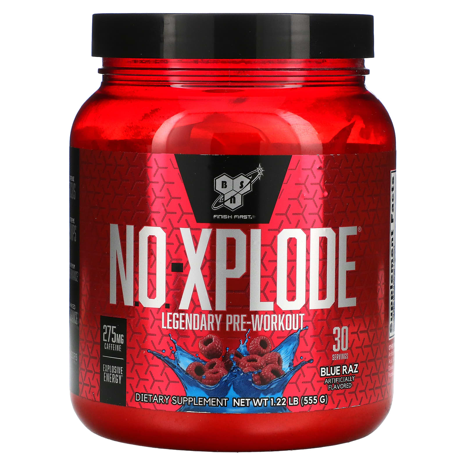 BSN, N.O.-Xplode, Legendary Pre-Workout, Blue Raz, 1.22 lbs (555 g)