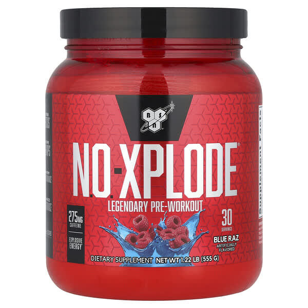 BSN N.O.-Xplode®, Legendary Pre-Workout, Blue Raz, 1.22 lbs (555 g)