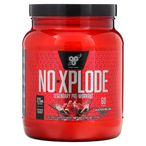 BSN, N.O.-Xplode（N.O.-エクスプロード）、プレワークアウト、スイカ、1.11kg（2.45ポンド）