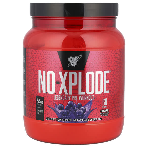 BSN N.O.-Xplode®, Legendary Pre-Workout, Grape, 2.45 lbs (1.11 kg)