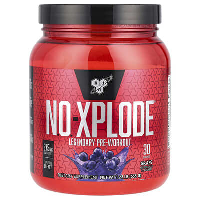 BSN, N.O. - Xplode®, Legendary Pre-Workout Supplement, Grape Flavor, 1.22 lbs (555 g)