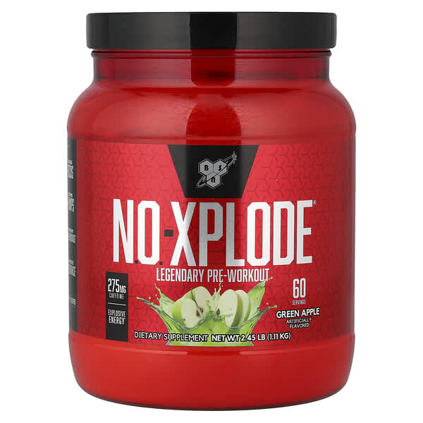 BSN, N.O.-XPLODE®, Legendary Pre-Workout, Green Apple, 2.45 lbs (1.11 kg) — product photo 1