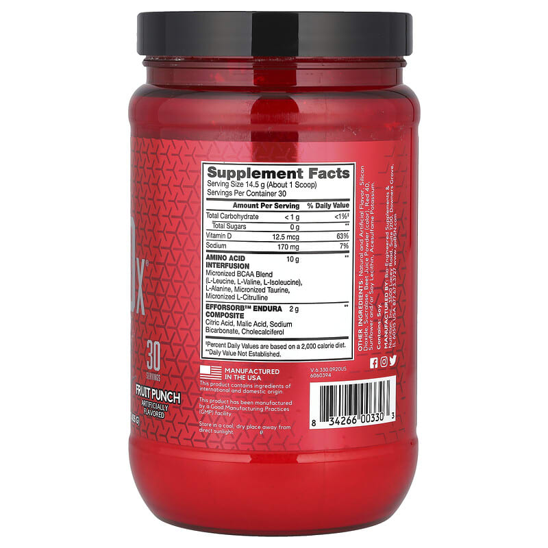 AminoX®, Endurance & Recovery, Fruit Punch, 15.3 oz (435 g)