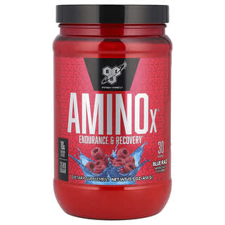 BSN, AminoX, 지구력 및 회복, 블루 라즈 맛, 435g(15.3oz)