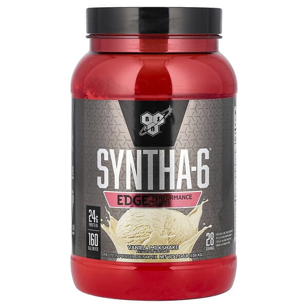 BSN, Syntha-6 Edge, 프로틴 파우더 드링크 믹스, 바닐라 밀크셰이크, 1.06kg(2.34lb)