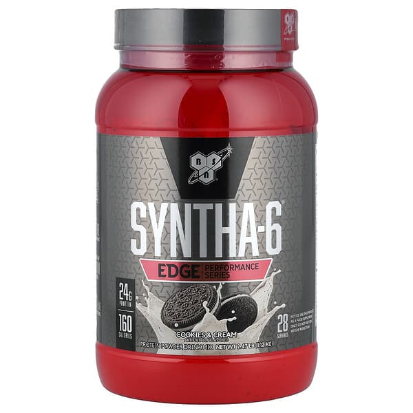 BSN, Syntha-6 Edge，蛋白質粉混合飲品，曲奇和奶油味，2.47 磅（1.12 千克）