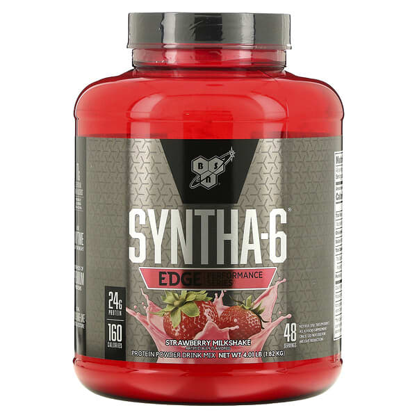 BSN, 合成蛋白補充-6 競爭優勢，蛋白質粉飲料混合物，草莓奶昔，4.01磅（1.82公斤）