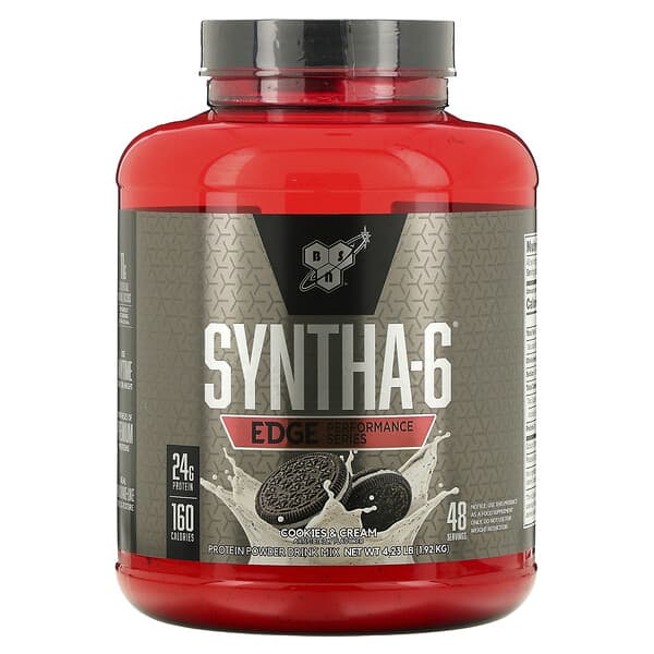 BSN, Syntha-6 Edge®, Protein Powder Drink Mix, Cookies & Cream, 4.23 lb (1.92 kg)