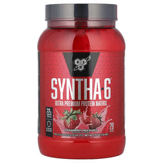 BSN, Syntha-6®, Ultra Premium Protein Matrix, Strawberry Milkshake, 2.91 lbs (1.32 kg)